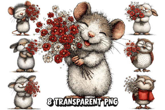 Adorable Mice with Floral Bouquets: A Closer Look