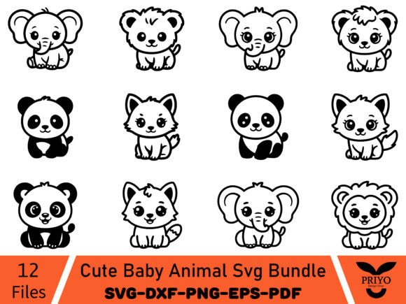 Adorable Vectors: The Cute Baby Animal Svg Bundle for Your Projects