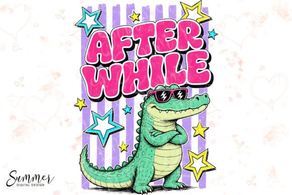 After While Crocodile Retro Funny Animal: A Bold Design Statement