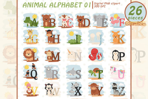 Animal Alphabet Clipart: Creative Uses for English ABC Art