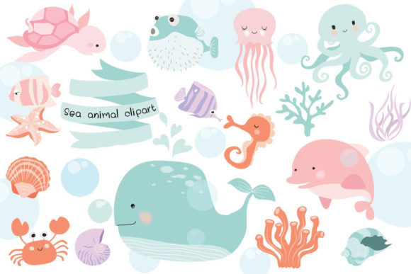 Bring Coastal Charm to Your Projects with Sea Animal Clipart