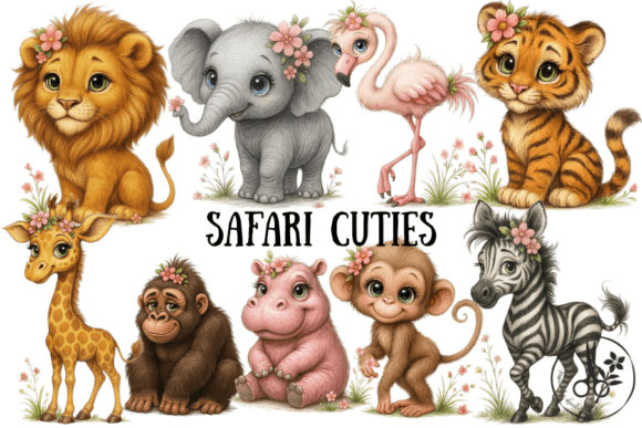 Bring the Wild to Your Projects with Safari Animal Cuties Clipart