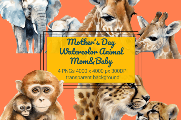 Celebrate Mother’s Day with Watercolor Animal Designs