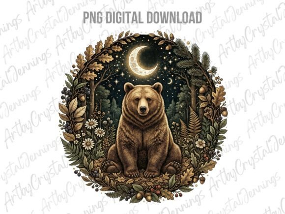 Celestial Moon Bear Forest Animal PNG: A Designer's Guide
