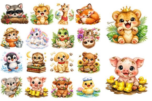 Charm & Character: Elevating Projects with Kawaii Baby Animal Clipart