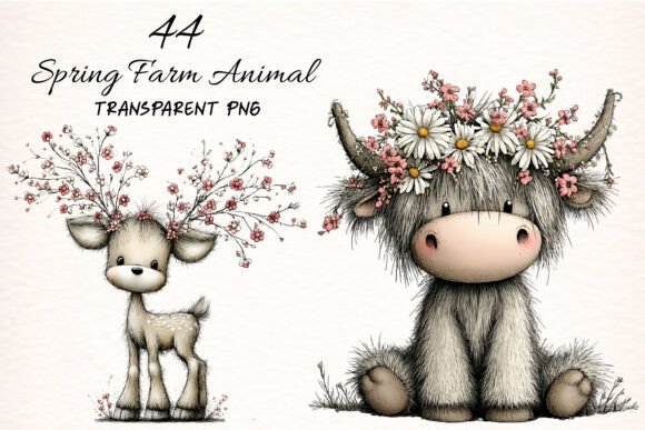 Charm Your Projects with Spring Farm Animal Clipart