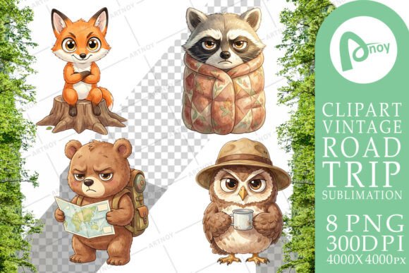 Exhausted Hiker Animal Sublimation: A Designer's Go-To for Whimsical Charm
