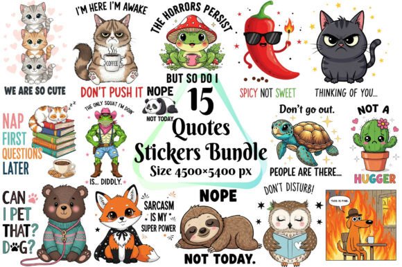 Funny Sarcastic Animal Quotes Sticker Pack for Creative Projects