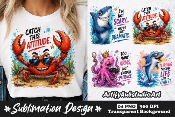 Funny Sea Animal Sublimation: A Splash of Personality for Modern Design