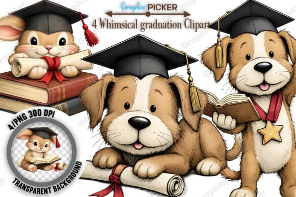 Graduation Animal Clipart PNG: A Fun Design Asset