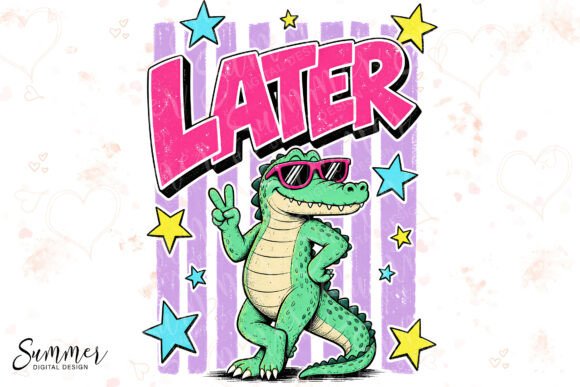 Later Gator Retro Alligator Pun: A Bold Design Asset