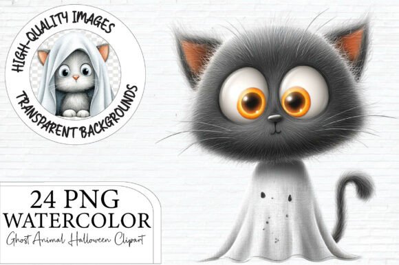 Watercolor Halloween Ghost Animal PNG: Unleashing Spooky Charm