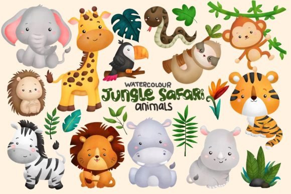 Watercolour Jungle Animal Clipart: A Creative Toolkit