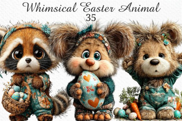 Whimsical Easter Animal Clipart Png: Fresh Springtime Graphics