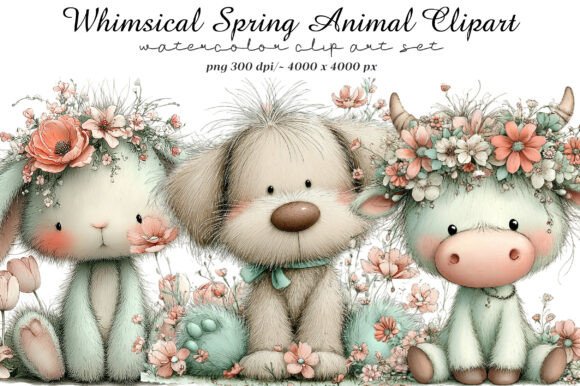 Whimsical Spring Animal Clipart: A Fresh Set of Design Assets