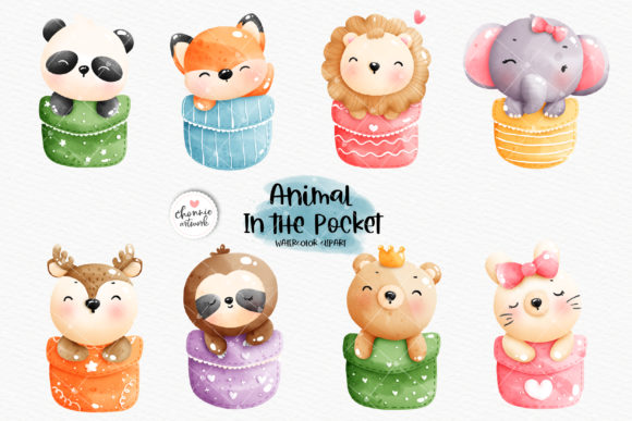 Whimsical Watercolor Animal Clipart for Creative Projects