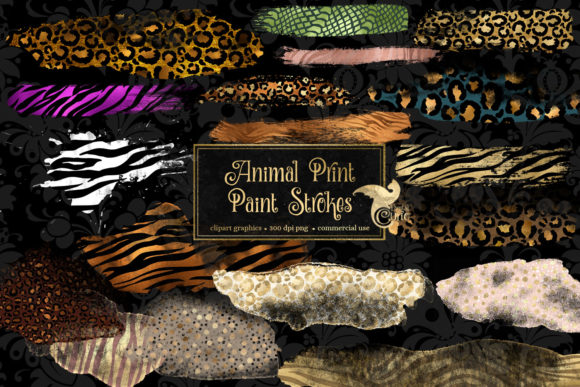 Wild Texture: Using Animal Print Paint Strokes Clipart