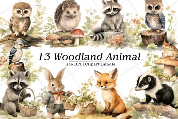 Woodland Animal Watercolor Clipart: Your Go-To Design Asset